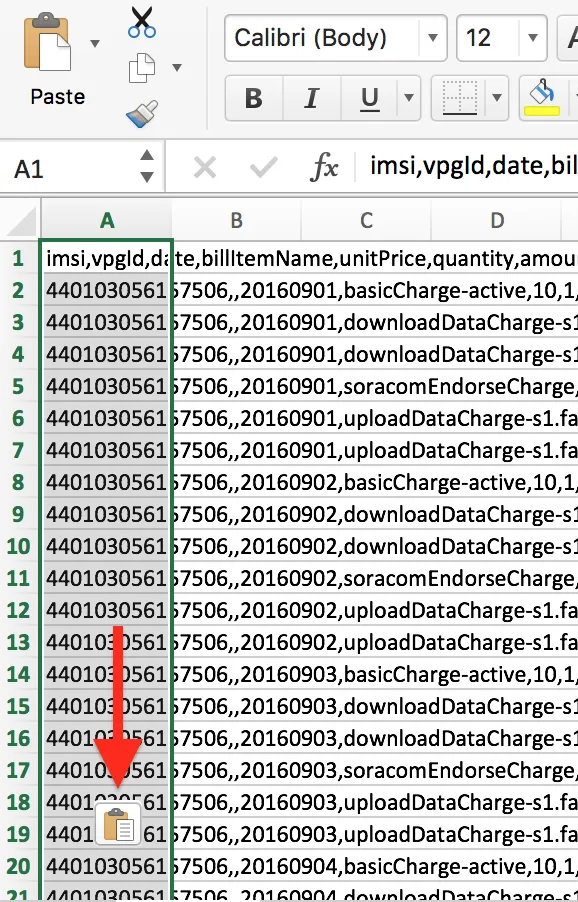 Manual CSV import