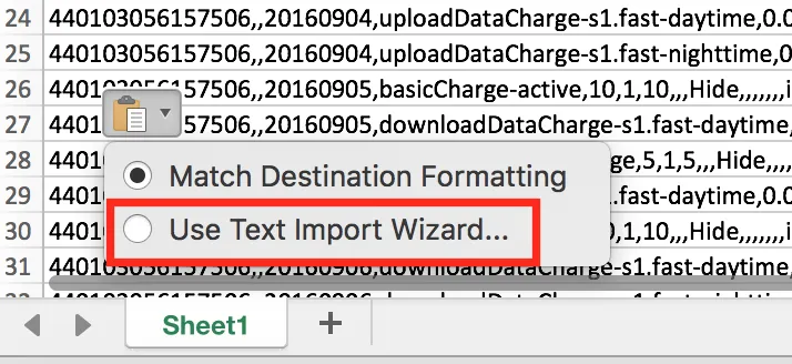 Manual CSV import